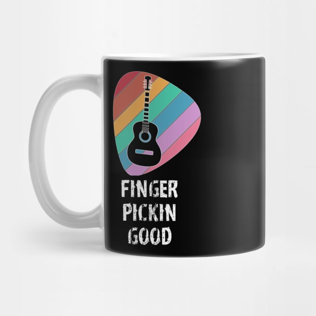 Finger Pickin Good funny guitar guitarist guitar pick rainbow by Timeforplay